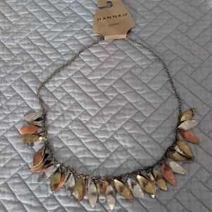 Hannah Mixed Metal Leaf Necklace NWT